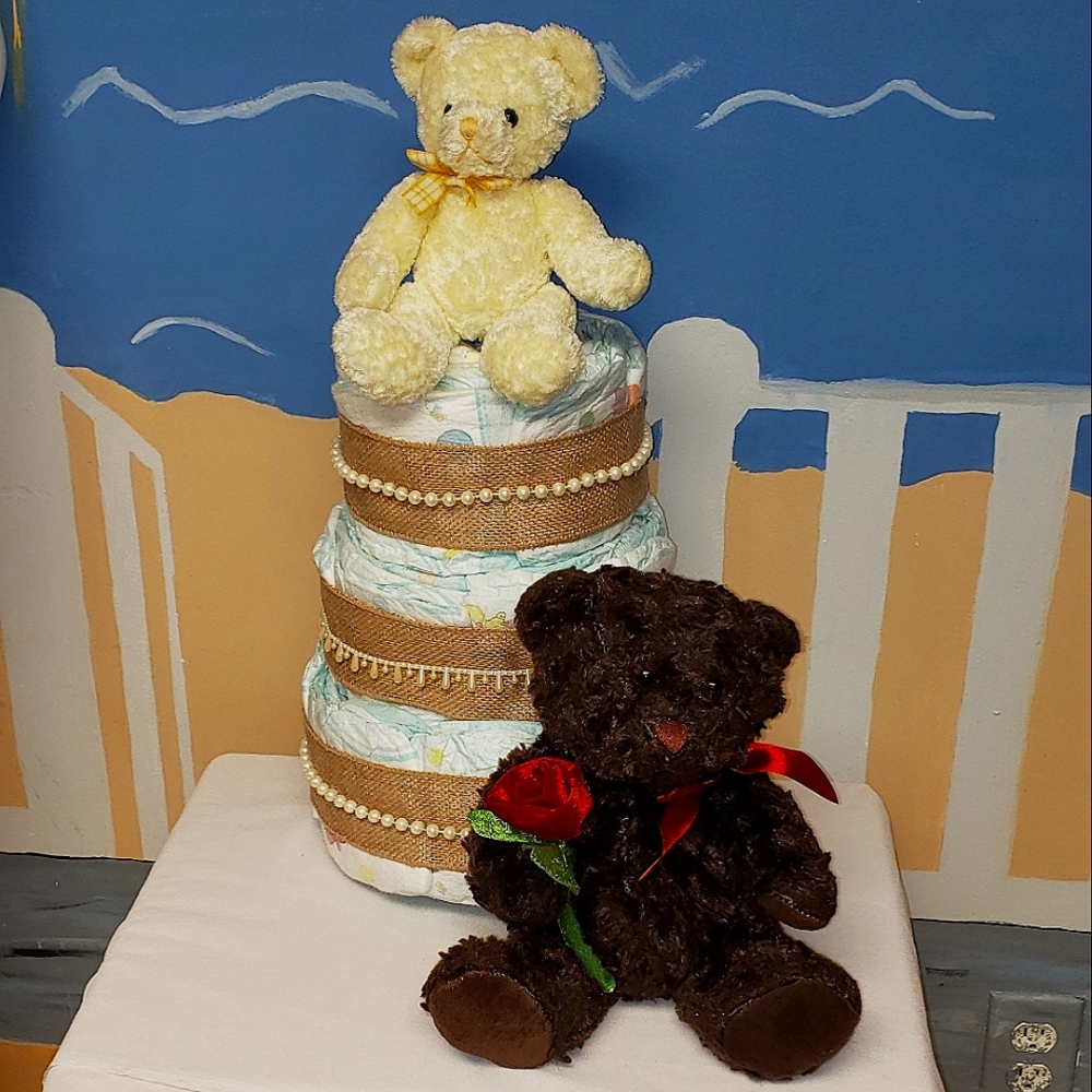 LARGE 3 TIER DIAPER CAKE